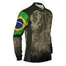 Camisa G Agro Brk Camuflada Bandeira do Brasil com Proteção Solar UV50+